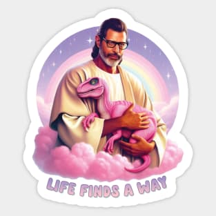 Life Finds a Way Raptor Jesus Jeff Sticker